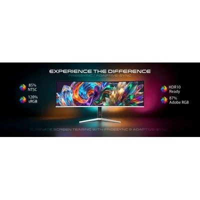 GAMEON Spectra Pro X Series 49" DQHD 120Hz MPRT 0.5ms HDMI 2.1 Fast VA Panel Curved Gaming Monitor 1500R 32:9 (Supports PS5) - White
